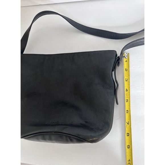 Vintage Coach Leather Legacy Bucket Bag Duffle Tote Black Soft Signature Lining - Picture 13 of 15